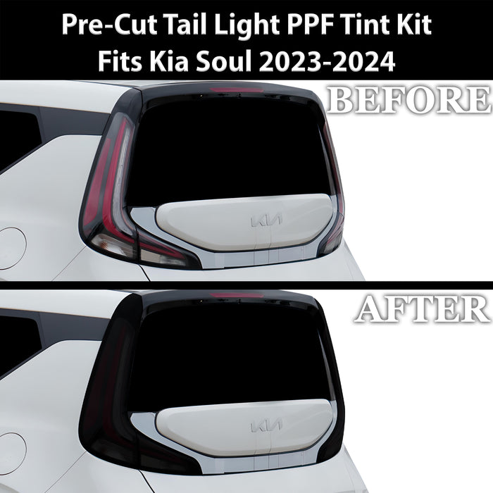Full Headlight Taillight Precut Smoked PPF Tint Kit Film Overlay Fits Kia Soul 2023 - 2025 - Bogar Tech Designs