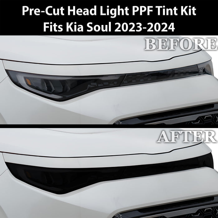 Full Headlight Taillight Precut Smoked PPF Tint Kit Film Overlay Fits Kia Soul 2023 - 2025 - Bogar Tech Designs