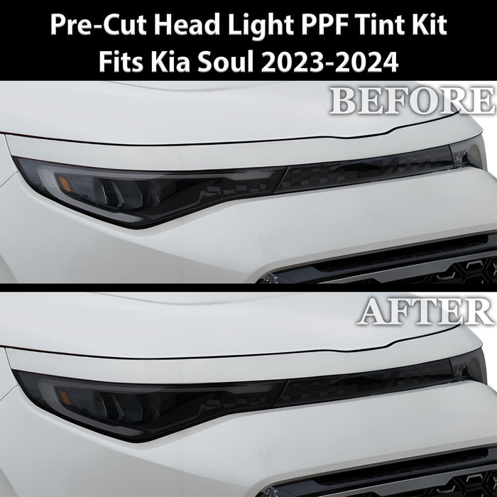 Full Headlight Taillight Precut Smoked PPF Tint Kit Film Overlay Fits Kia Soul 2023 - 2025 - Bogar Tech Designs