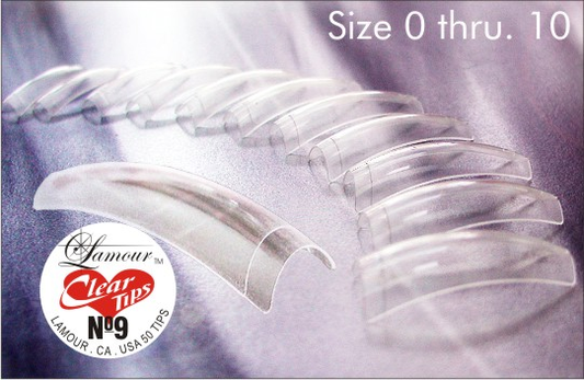 Lamour Manicure & Pedicure CLEAR Tips 150ct (3 bags) - Choose Your size