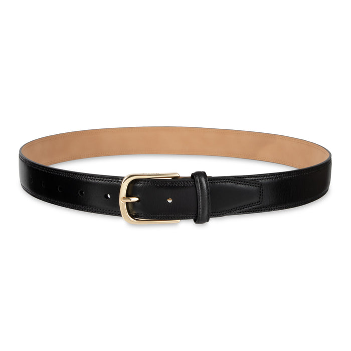Leather Classic Stitch 35mm Dress Belt - Haggar.com#color_black