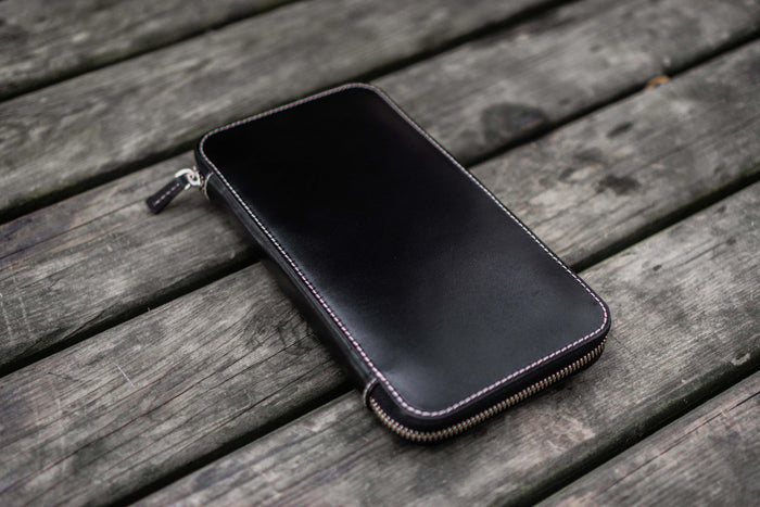 Leather Zippered Hobonichi Weeks Mega Cover - Black