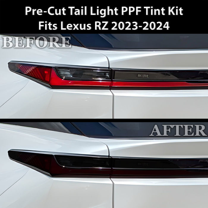 Full Headlight Taillight Precut Smoked PPF Tint Kit Film Overlay Fits Lexus RZ 2023 - 2025 - Bogar Tech Designs