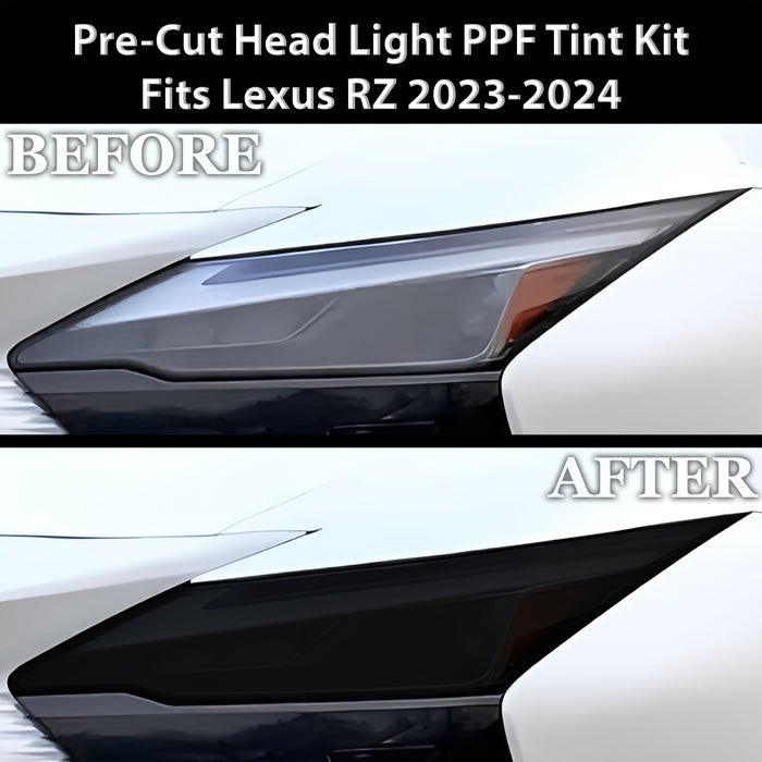 Full Headlight Taillight Precut Smoked PPF Tint Kit Film Overlay Fits Lexus RZ 2023 - 2025 - Bogar Tech Designs