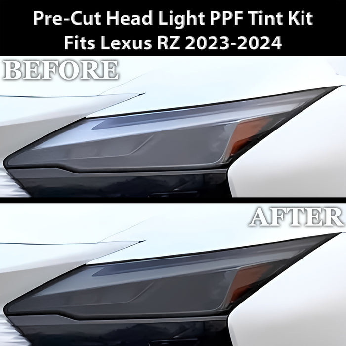 Full Headlight Taillight Precut Smoked PPF Tint Kit Film Overlay Fits Lexus RZ 2023 - 2025 - Bogar Tech Designs