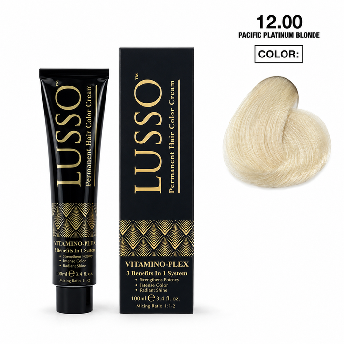 LUSSO Permanent Hair Colour Cream 100 ml – No. 12.00 Pacific Platinum Blonde