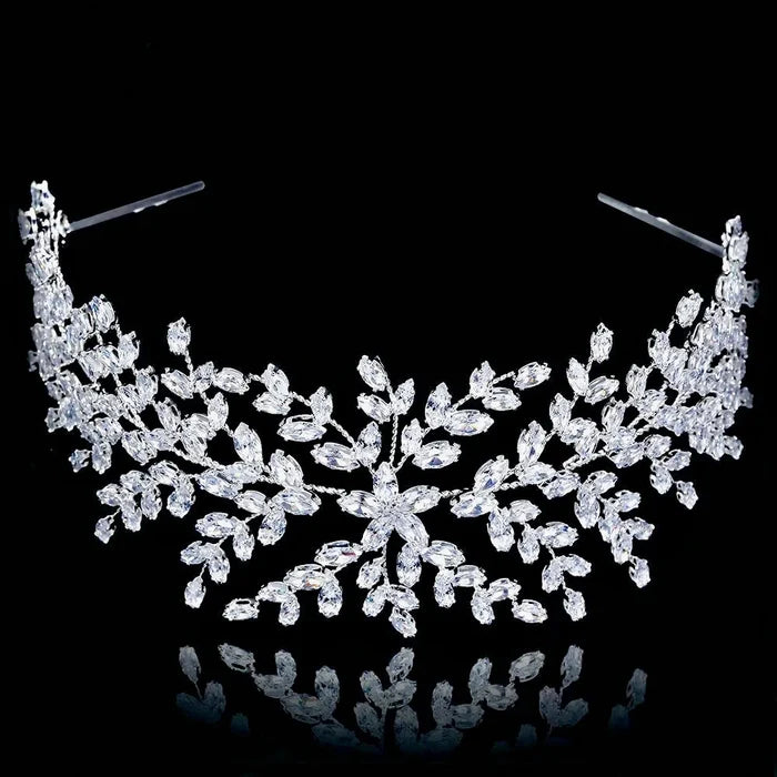 Wedding Hair Accessories - Silver Cubic Zirconia Bridal Headband