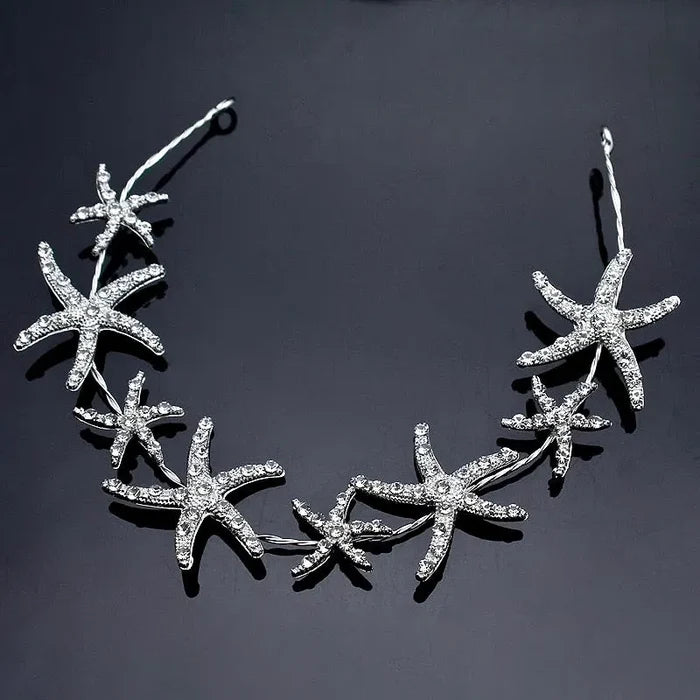 Wedding Hair Accessories - Pearl and Crystal Sea Star Bridal Headband