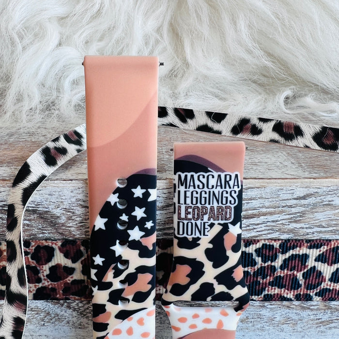 Mascara, Leopard, Leggings Print Silicone Band For Samsung Watch