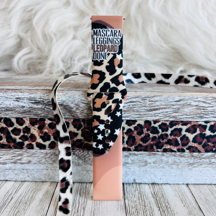 Mascara, Leopard, Leggings Print Silicone Band For Samsung Watch