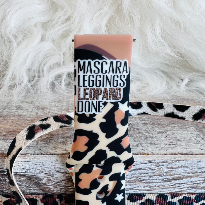 Mascara, Leopard, Leggings Print Silicone Band For Samsung Watch