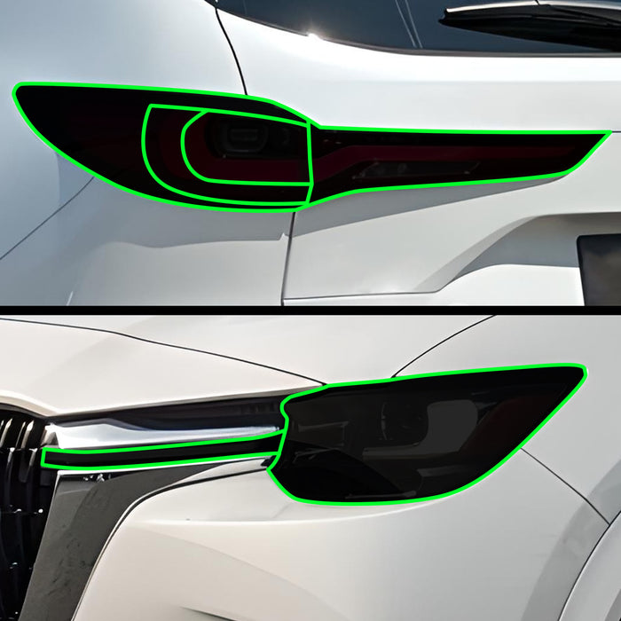 Full Headlight Taillight Precut Smoked PPF Tint Kit Film Overlay Fits Mazda Cx - 90 2024 - 2025 - Bogar Tech Designs