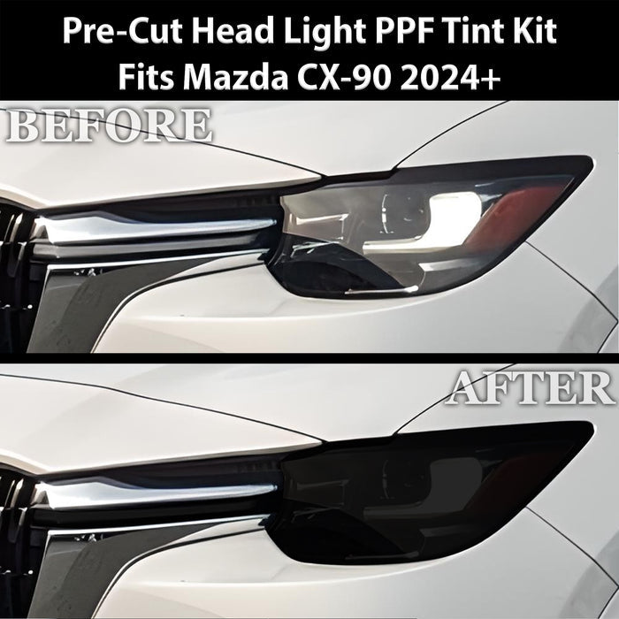 Full Headlight Taillight Precut Smoked PPF Tint Kit Film Overlay Fits Mazda Cx - 90 2024 - 2025 - Bogar Tech Designs
