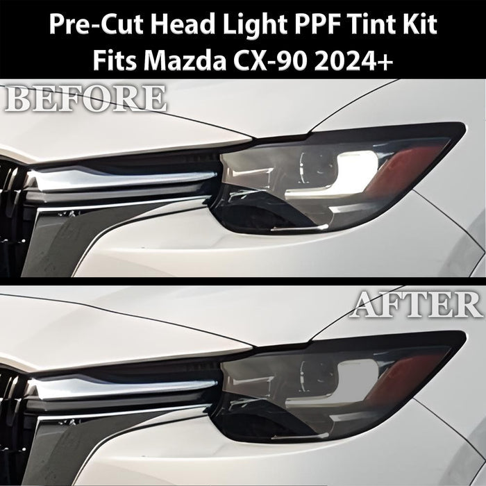 Full Headlight Taillight Precut Smoked PPF Tint Kit Film Overlay Fits Mazda Cx - 90 2024 - 2025 - Bogar Tech Designs
