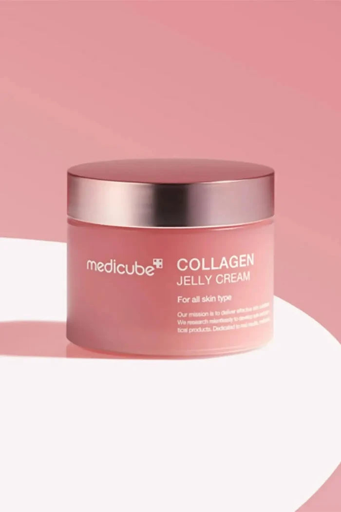 Medicube Collagen Jelly Cream jar, a hydrating niacinamide cream designed to boost radiance and elasticity.