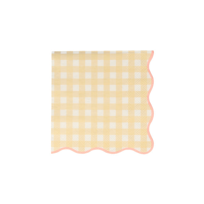 Meri Meri - Napkins - Gingham - Yellow