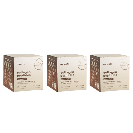 Nutrili Marine Collagen Peptides 24 servings Chocolate 3 Pack Set - Beauty Tribe