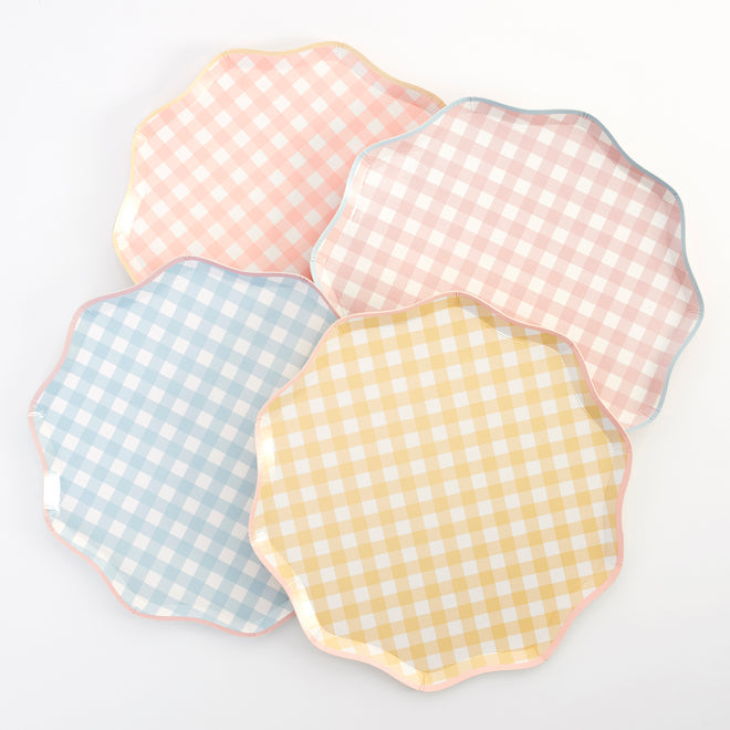 Meri Meri - Paper Plates - Gingham - Dinner Plates