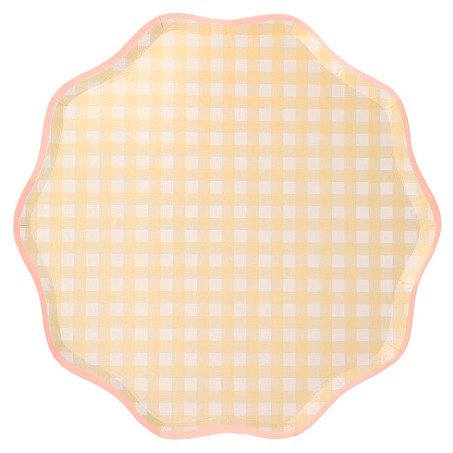 Meri Meri - Paper Plates - Gingham - Yellow