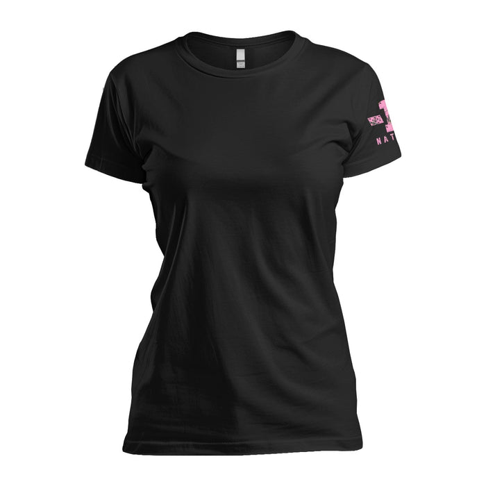 Pink Hunting Camo American Flag - Women's Relaxed Fit