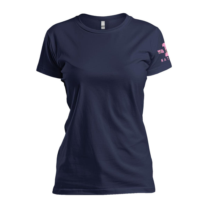 Pink Hunting Camo American Flag - Women's Relaxed Fit