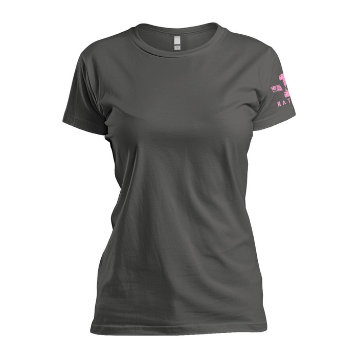 Pink Hunting Camo American Flag - Women's Relaxed Fit