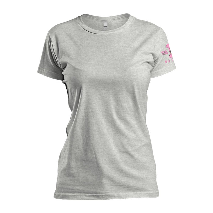 Pink Hunting Camo American Flag - Women's Relaxed Fit