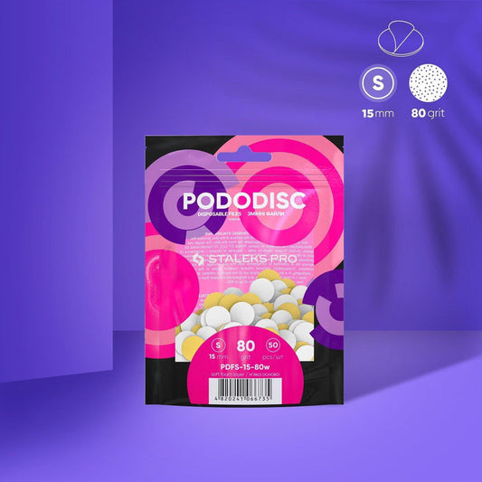 PODODISC disposable file pads - SMALL, Soft Foam (50pc)-Abrasives-STALEKS PRO-80 grit-Gel Essentialz