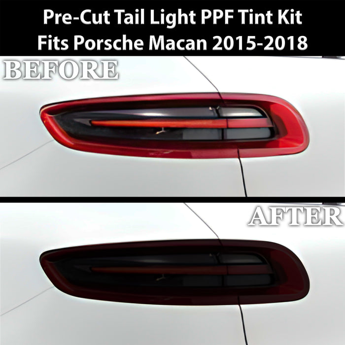 Full Headlight Taillight Precut Smoked PPF Tint Kit Film Overlay Fits Porsche Macan 2015 - 2018 - Bogar Tech Designs