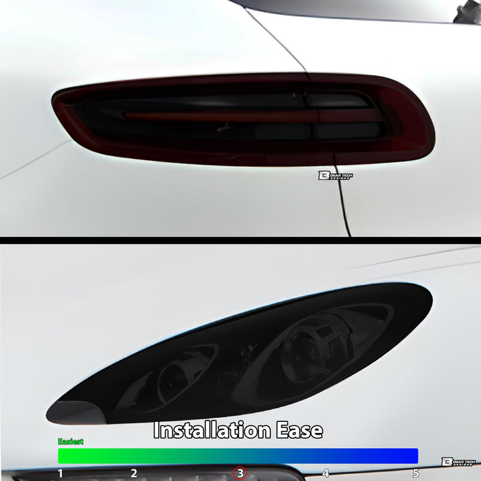 Full Headlight Taillight Precut Smoked PPF Tint Kit Film Overlay Fits Porsche Macan 2015 - 2018 - Bogar Tech Designs