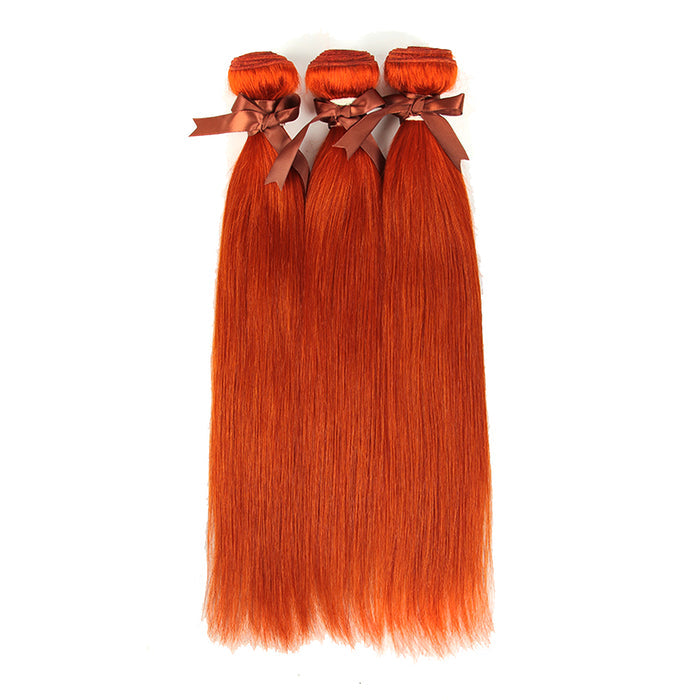 bright red straight human hair bundles 3 bundles