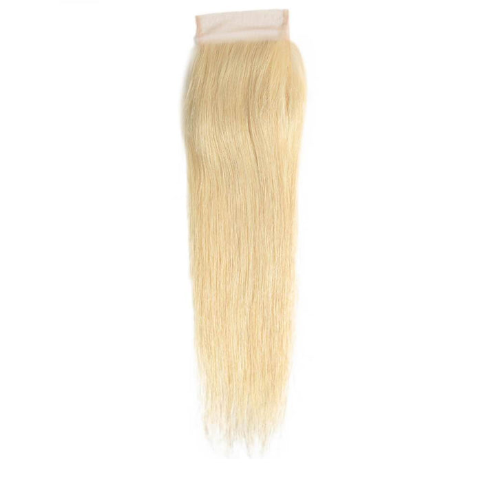 blonde 4x4 lace closured straight human hair