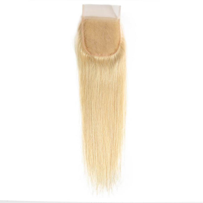 blonde 4x4 lace closured straight human hair weave