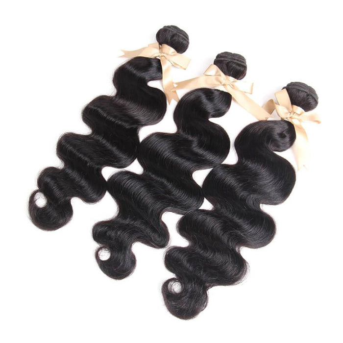 body wave natural black human hair bundles 3pcs