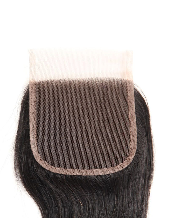 hand tied 4x4 lace closured body wave natural black hair weave