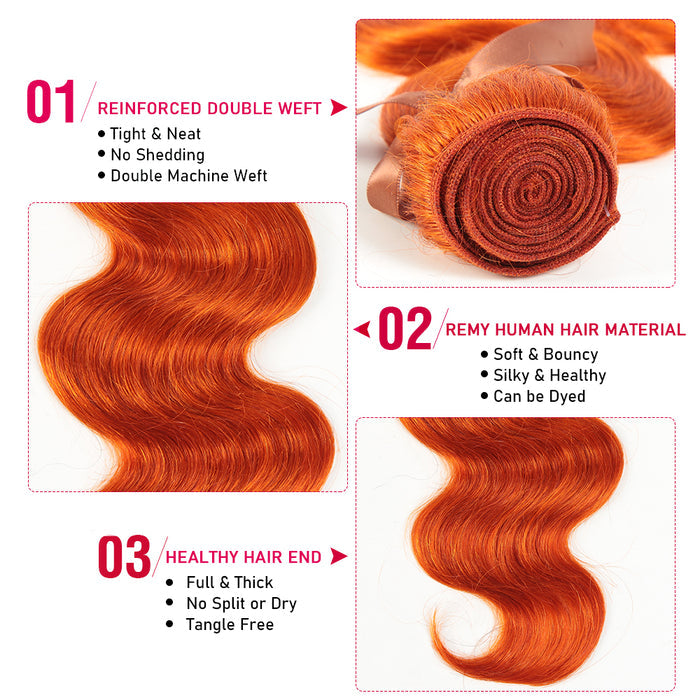 advantages of qvr ginger orange body wave human hair bundles