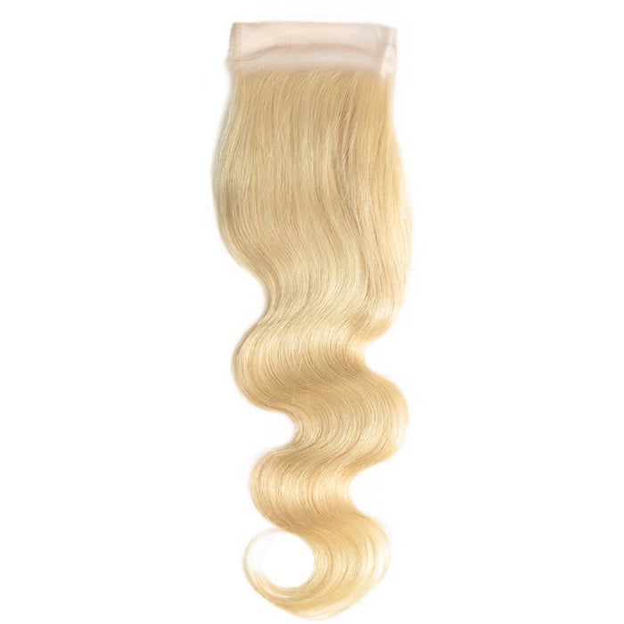 blonde lace closured body wave human hair