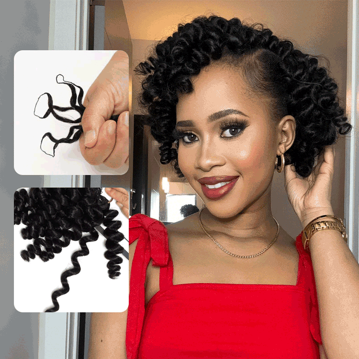 qvr hair bouncy curly crochet human hair