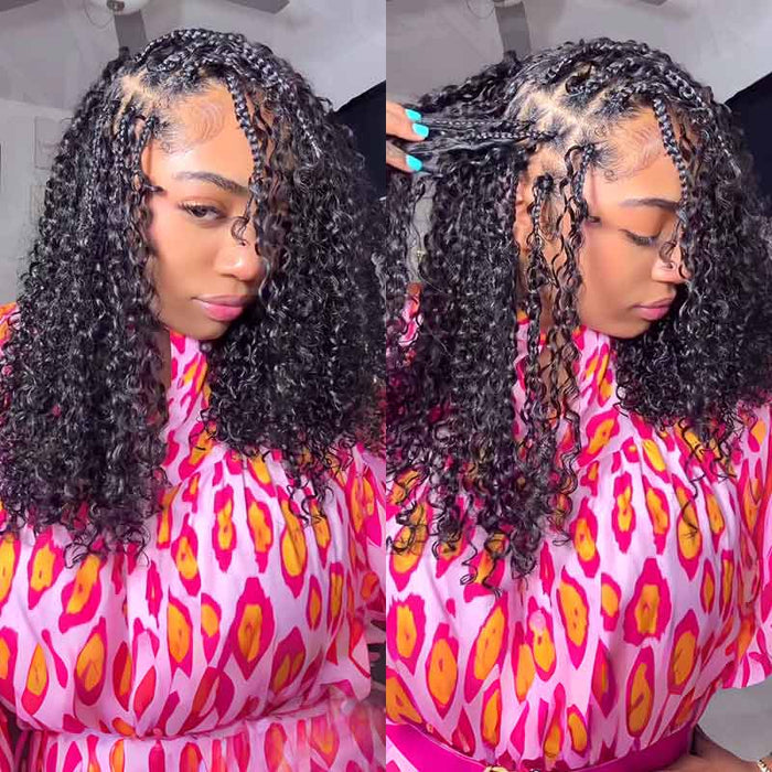 installed qvr burmese curly crochet braids, natural black color