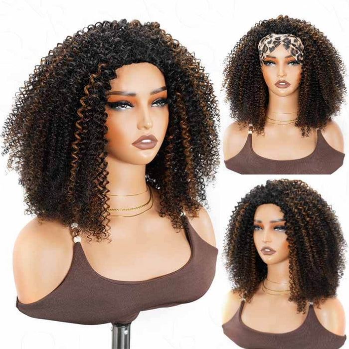 brown highlight human hair wig flip over half wigs