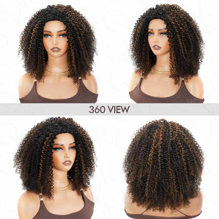 kinky curly textured natural looking human hair wigs for black women