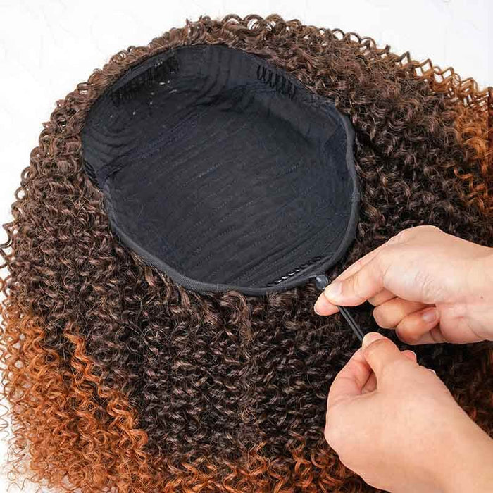 adjustable drawstring for half wigs, human hair wigs easy to install for beginners