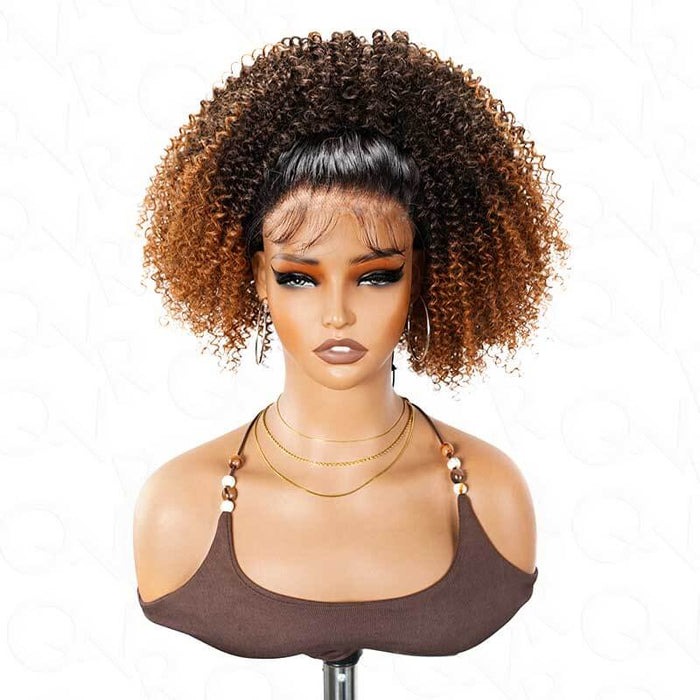 kinky culry half wigs, natural looking human hair wig, updo styles