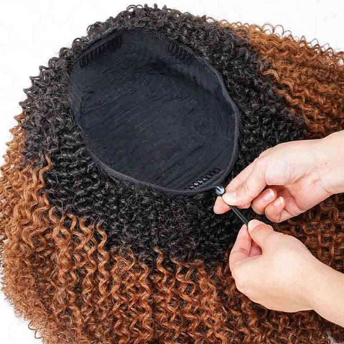 qvr human hair half wigs with adjustable drawstring, easy to install