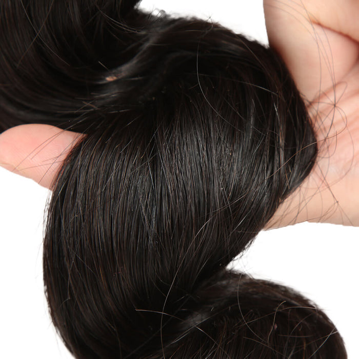 high quality natural black loose wave human hair bundles