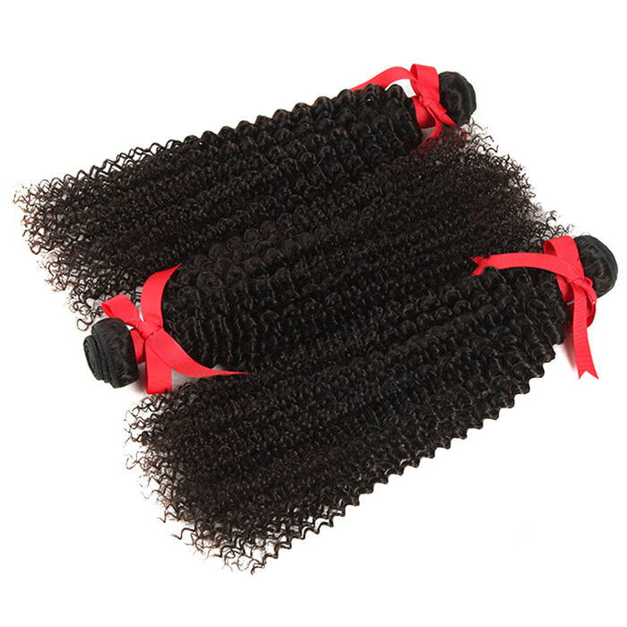 3 bundles jerry curly natural black virgin hair bundles