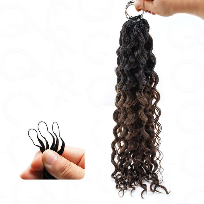 qvr hair water wave t1b/4 human hair crochet braids curly crochet hair