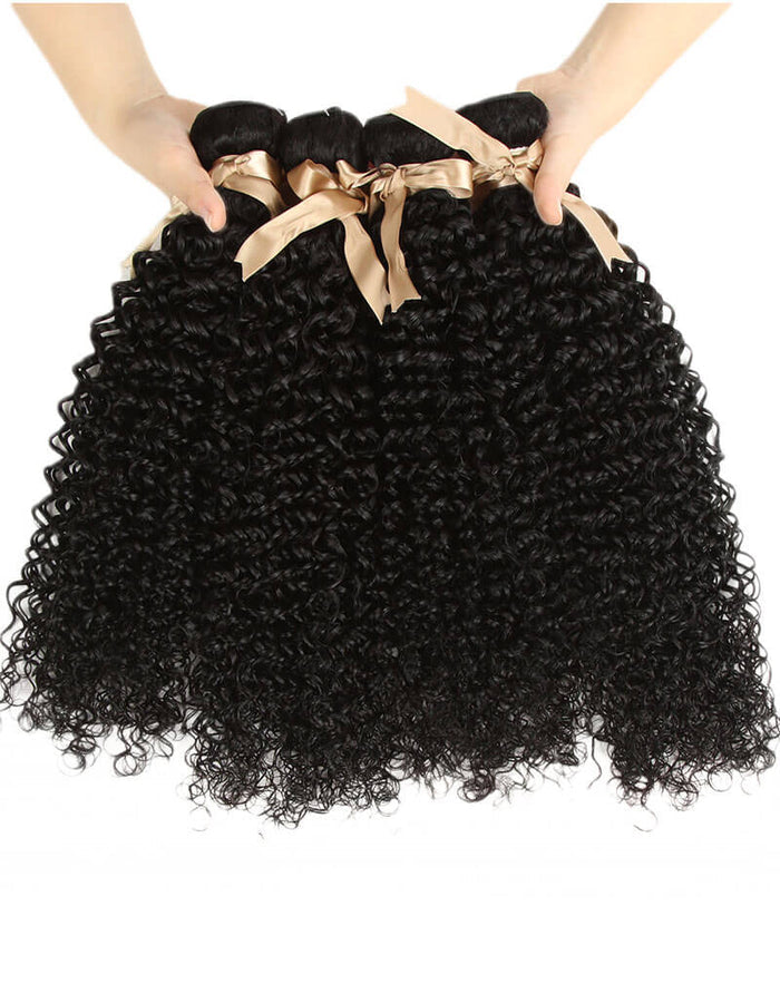 tangle free jerry curly natural black human hair bundles