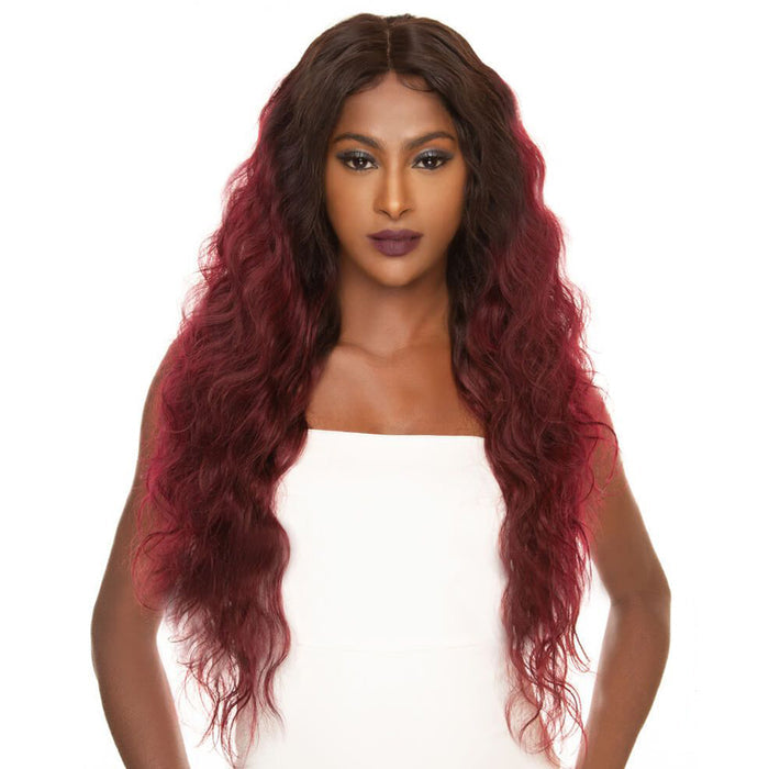 installed body wave 1b/burgundy ombred human hair bundles with lace closured brazilian hair weave