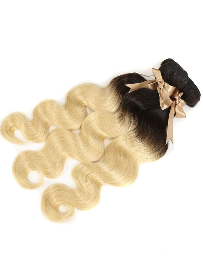tangle free body wave t1b/613 human hair bundles